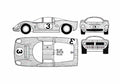 Blueprint Ferrari Dino 206 Coupe 1965 A4 Photo Print
