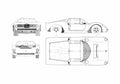 Blueprint Ferrari Dino 206 SP Coupe 1965 A4 Photo Print