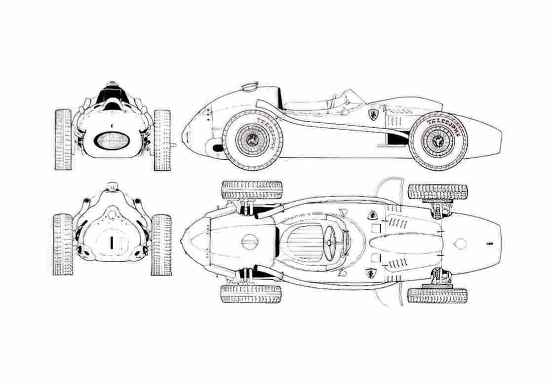 Blueprint Ferrari Dino 246 F1 OW 1966 A4 Photo Print