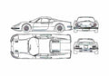 Blueprint Ferrari Dino 246 GT Coupe 1969 A4 Photo Print