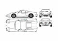 Blueprint Ferrari Dino 246 GT Coupe 1972 A4 Photo Print