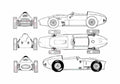 Blueprint Ferrari Dino 256 F1 GP OW 1959 A4 Photo Print