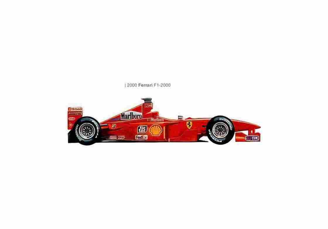 Blueprint Ferrari F1 2000 OW 2000 01 A4 Photo Print