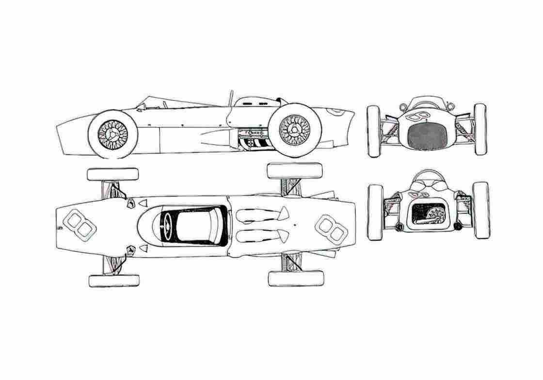 Blueprint Ferrari F1 Cabriolet 1962 A4 Photo Print