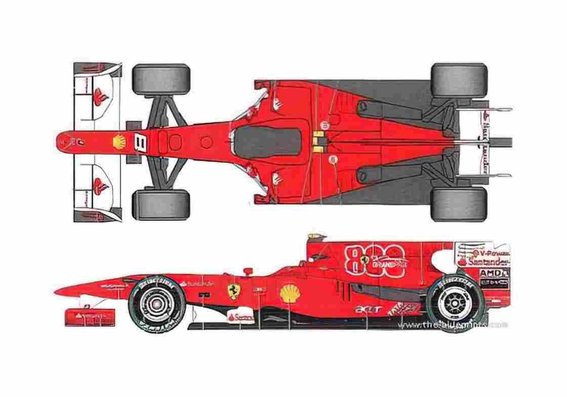 Blueprint Ferrari F10 F1 GP OW 2010 A4 Photo Print