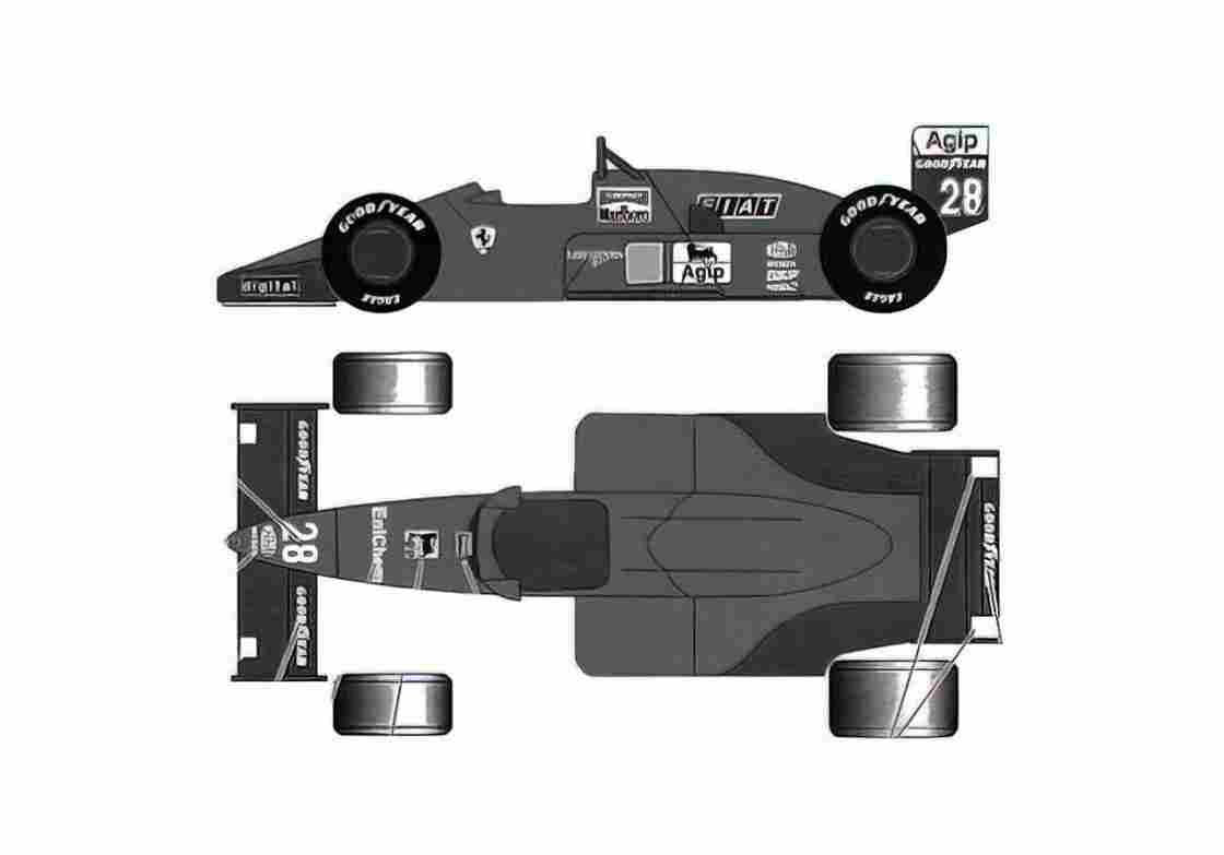 Blueprint Ferrari F187 88 C Italy GP OW 1988 A4 Photo Print
