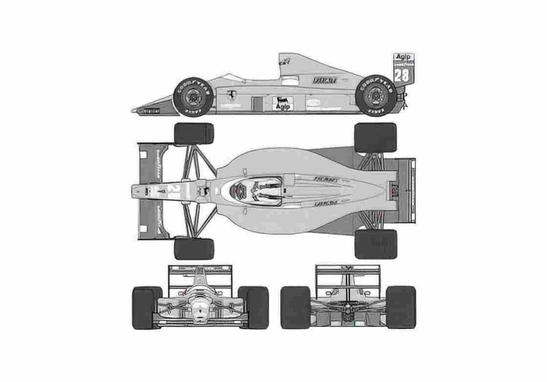 Blueprint Ferrari F189 F1 GP OW 1989 A4 Photo Print