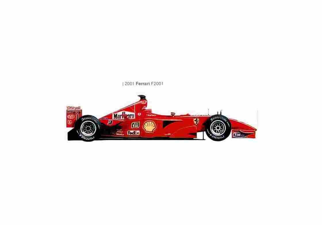 Blueprint Ferrari F2001 F1 OW 2001 01 A4 Photo Print