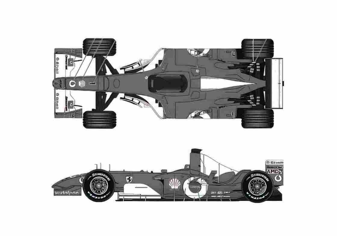Blueprint Ferrari F2003 GA F1 Italian GP OW 2003 A4 Photo Print