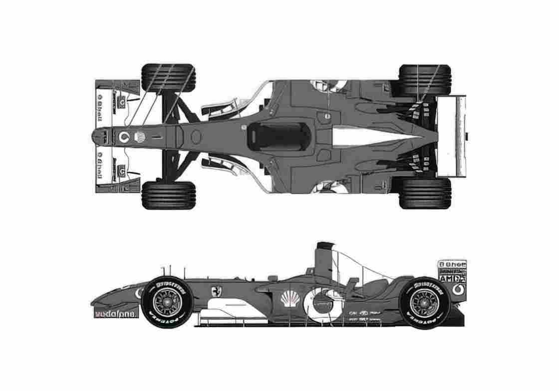 Blueprint Ferrari F2003 GA F1 Monaco GP OW 2003 A4 Photo Print