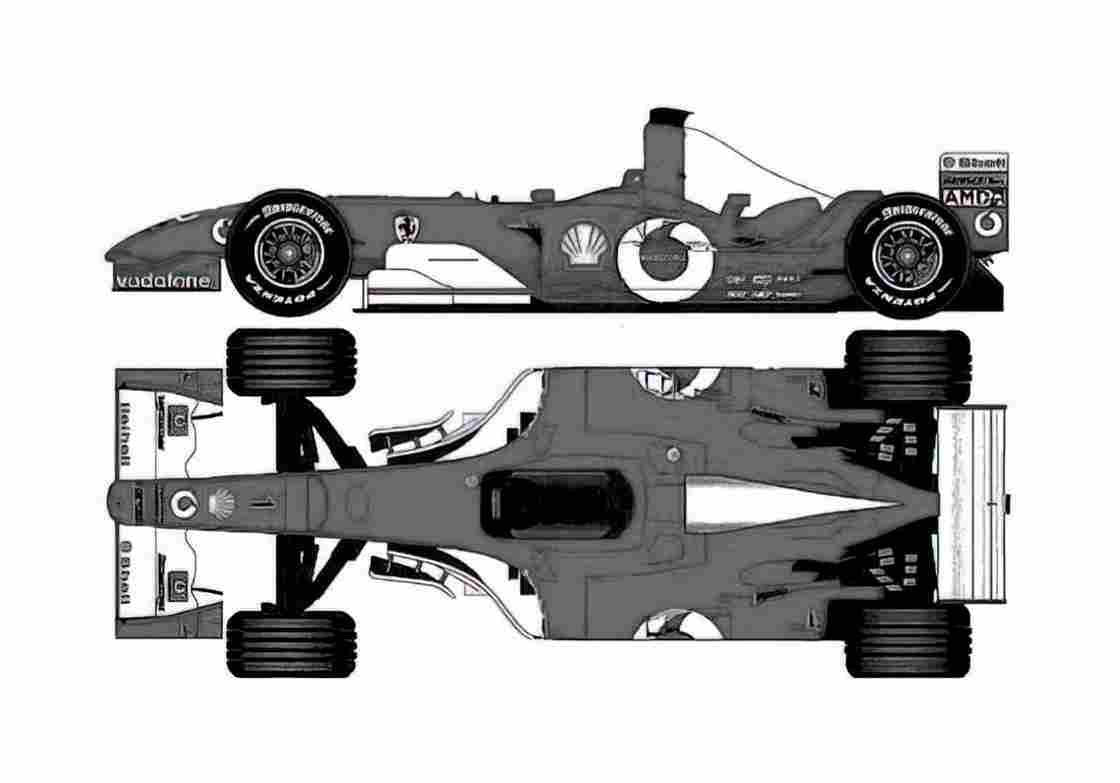 Blueprint Ferrari F2003 GA F1 OW 2003 A4 Photo Print