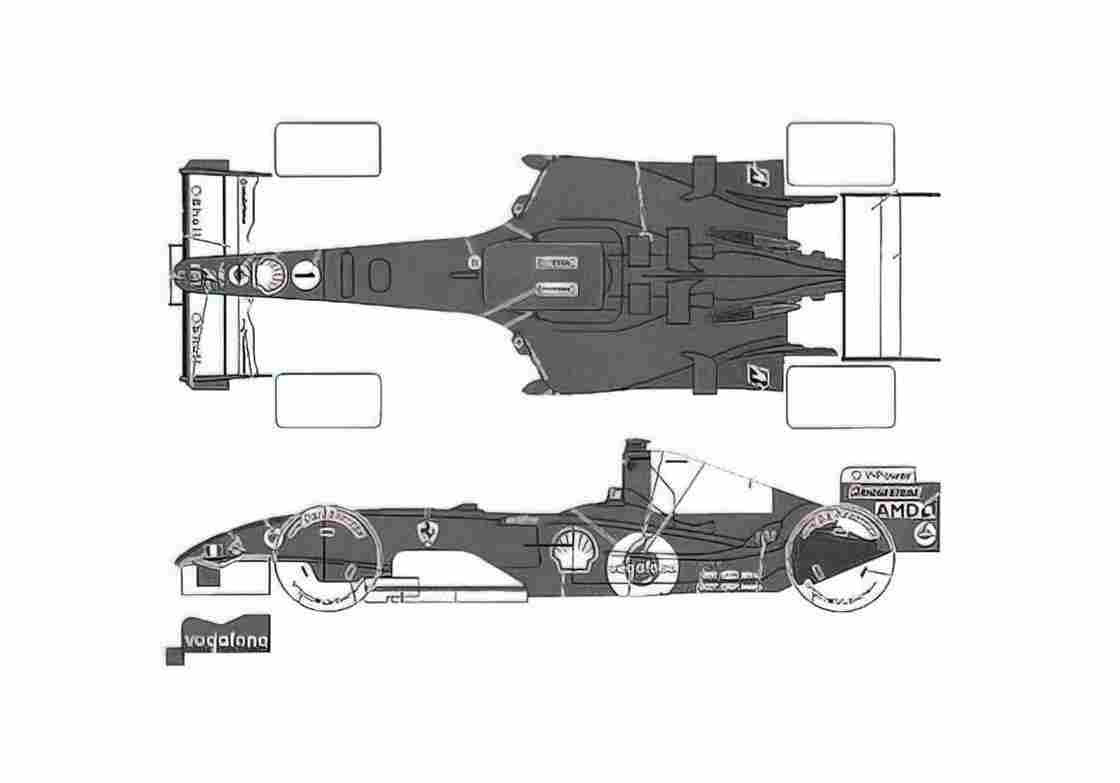 Blueprint Ferrari F2005 F1 Japan GP OW 2005 A4 Photo Print