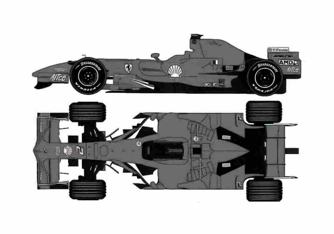 Blueprint Ferrari F2008 F1 GP OW 2008 A4 Photo Print