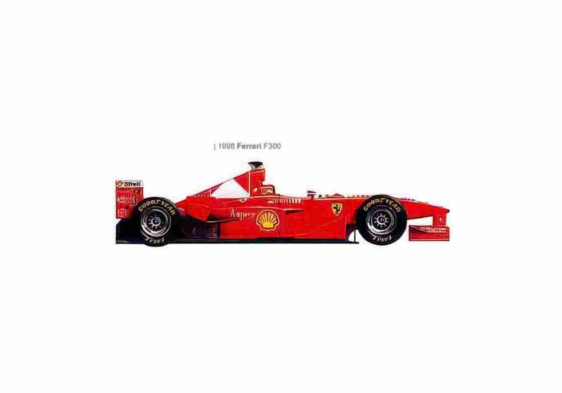 Blueprint Ferrari F300 F1 OW 1998 01 A4 Photo Print