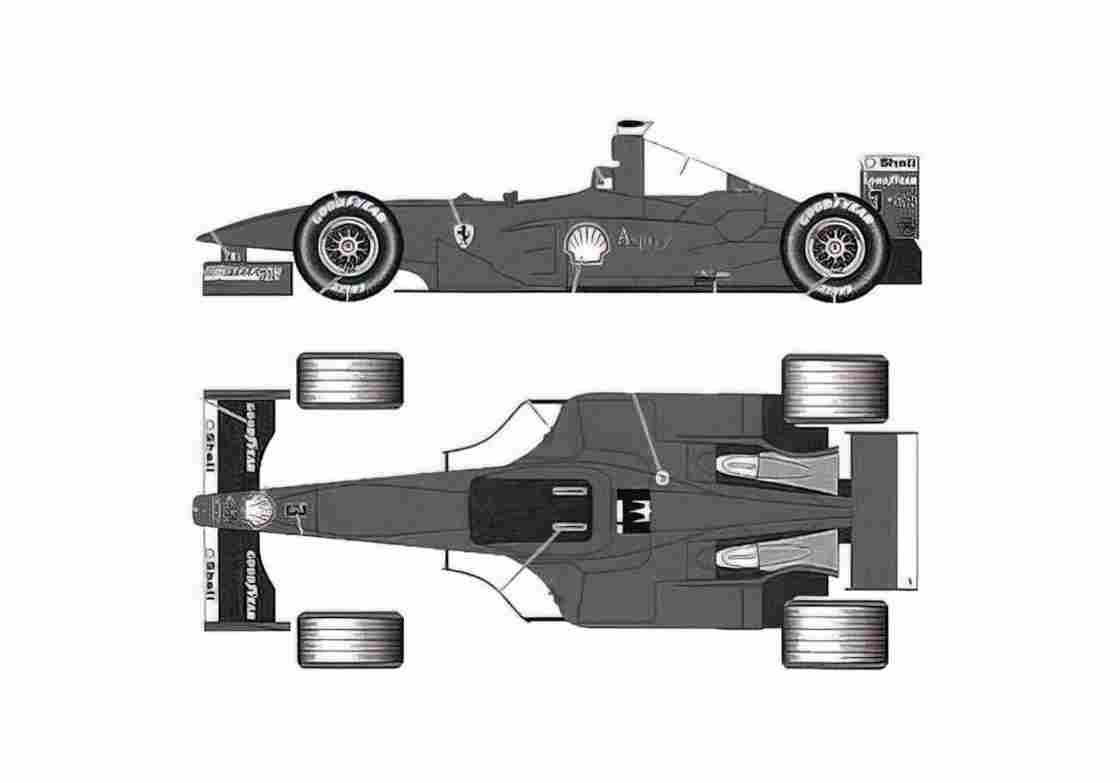 Blueprint Ferrari F300 Italy GP OW 1998 A4 Photo Print