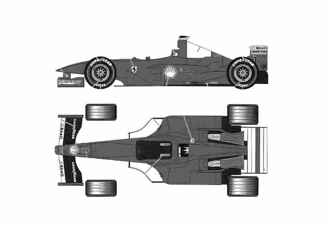 Blueprint Ferrari F300 Japan GP OW 1998 A4 Photo Print