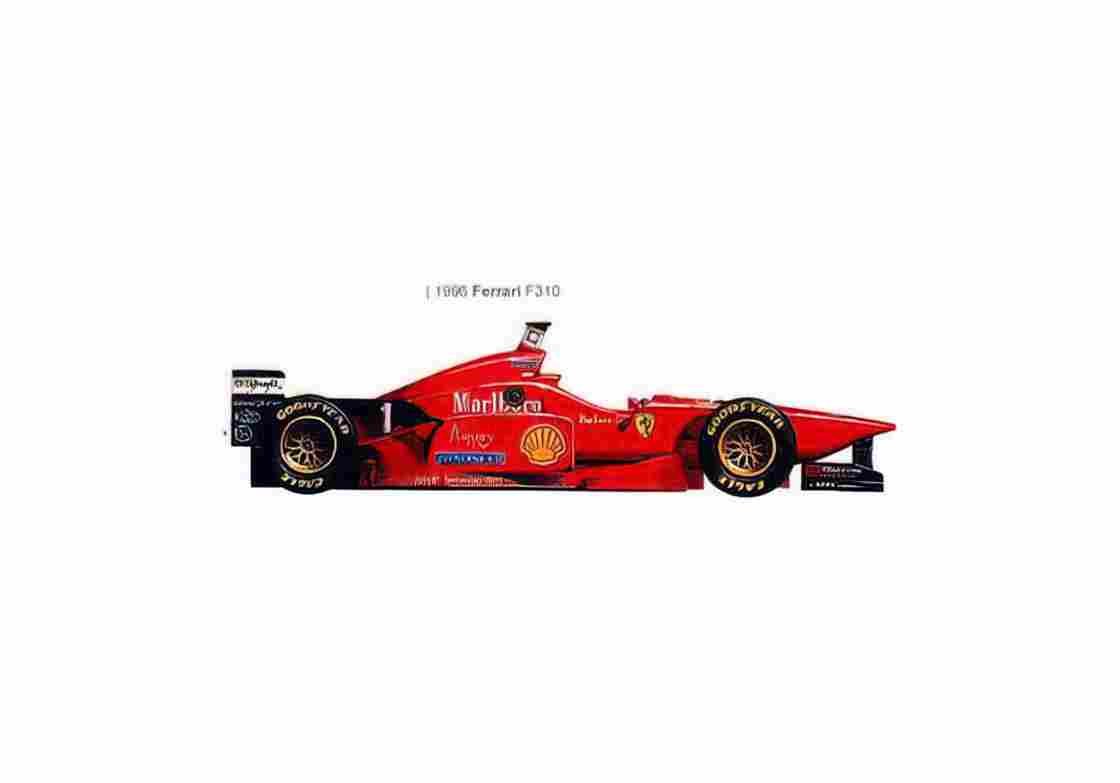 Blueprint Ferrari F310 F1 OW 1996 01 A4 Photo Print