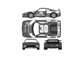 Blueprint Ferrari F355 GT3 Brums Coupe 1995 A4 Photo Print