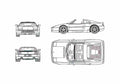Blueprint Ferrari F355 GTS Targa 1994 A4 Photo Print