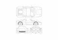 Blueprint Ferrari F355 GTS Targa 1995 A4 Photo Print