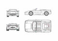 Blueprint Ferrari F355 Spider Cabriolet 1995 A4 Photo Print
