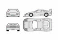 Blueprint Ferrari F40 Competizione Coupe 1989 A4 Photo Print