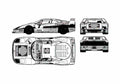 Blueprint Ferrari F40 Competizione Coupe 1990 A4 Photo Print