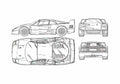 Blueprint Ferrari F40 Coupe 1987 A4 Photo Print