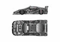 Blueprint Ferrari F40 GTE LM Brummel Coupe 1995 A4 Photo Print