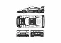 Blueprint Ferrari F40 GTE LM Igol Coupe 1996 A4 Photo Print