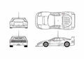Blueprint Ferrari F40 LM Coupe 1990 A4 Photo Print