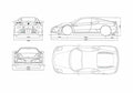 Blueprint Ferrari F430 Coupe 2005 A4 Photo Print