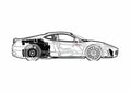 Blueprint Ferrari F430 Coupe 2006 A4 Photo Print