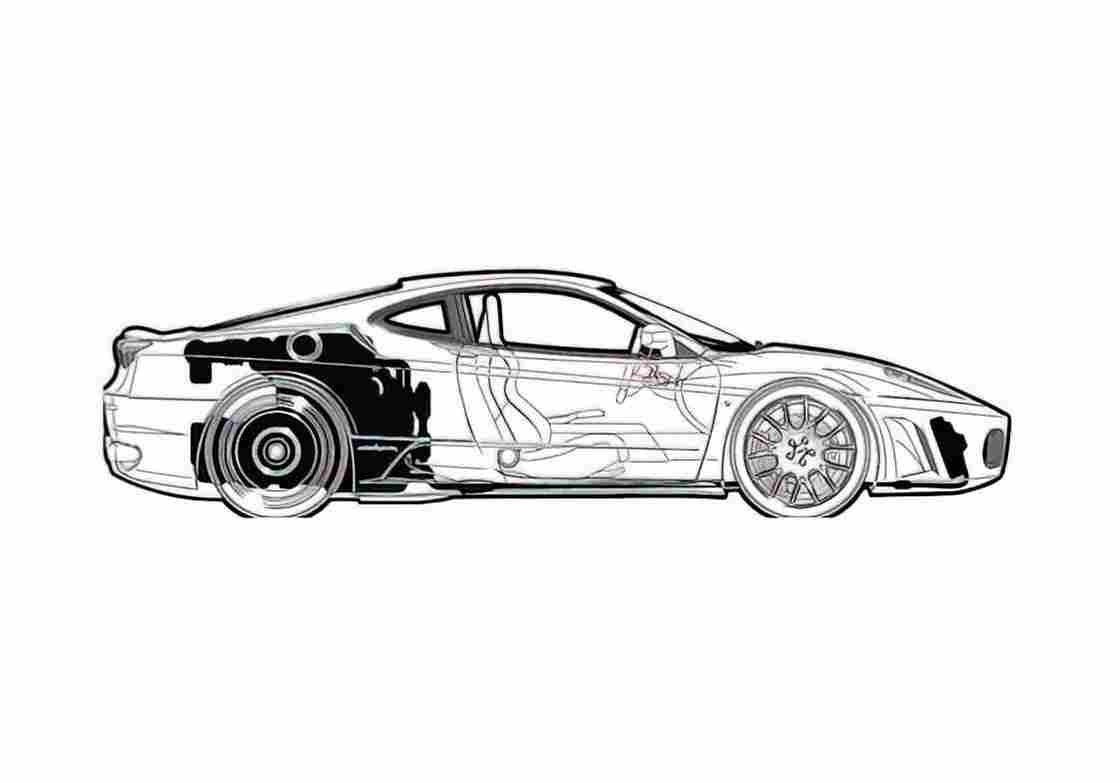 Blueprint Ferrari F430 Coupe 2006 A4 Photo Print