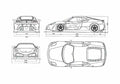 Blueprint Ferrari F430 Scuderia Coupe 2007 A4 Photo Print