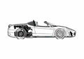 Blueprint Ferrari F430 Spider Cabriolet 2004 A4 Photo Print