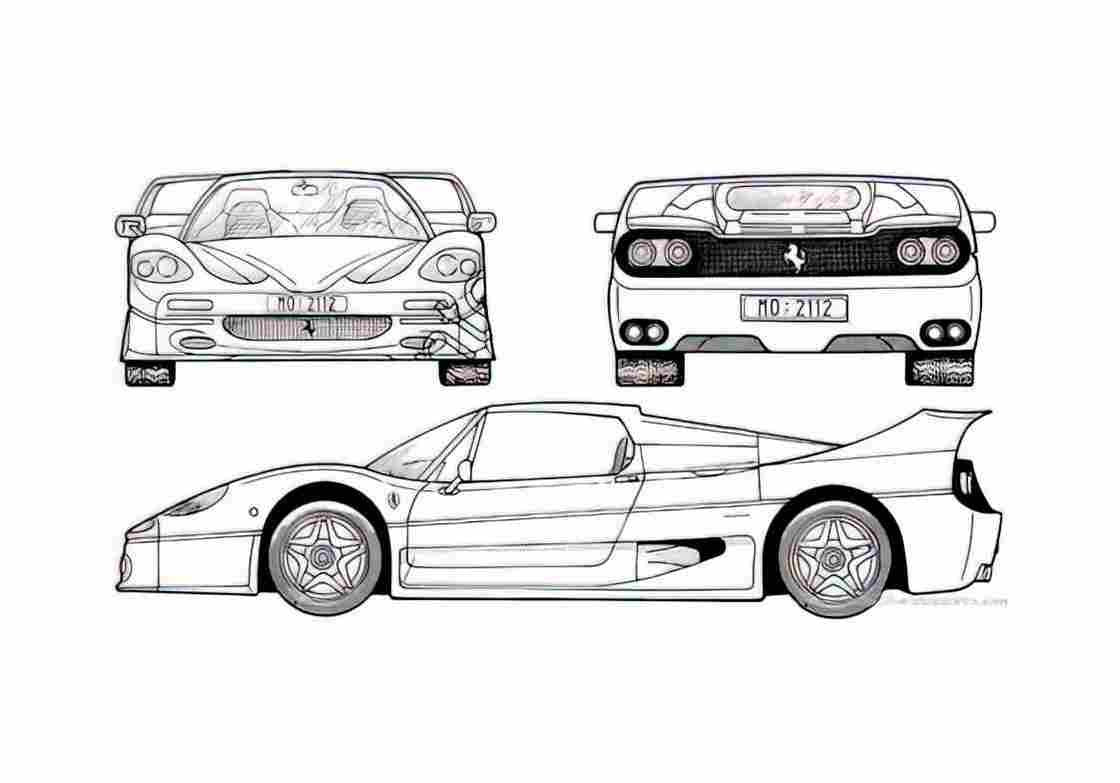 Blueprint Ferrari F50 Coupe 1996 A4 Photo Print