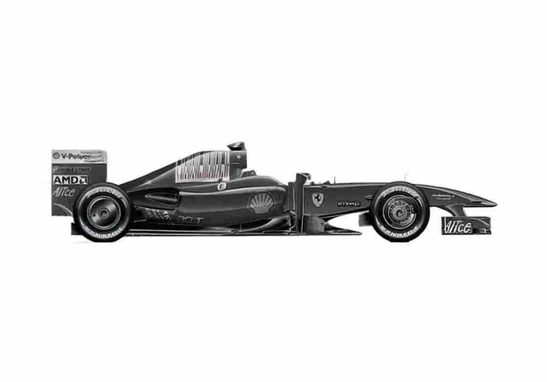Blueprint Ferrari F60 F1 GP OW 2009 A4 Photo Print