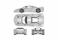 Blueprint Ferrari FXX Coupe 2006 A4 Photo Print
