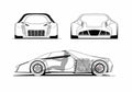 Blueprint Ferrari Fiorano Coupe 2007 A4 Photo Print