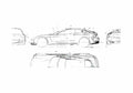 Blueprint Ferrari GG50 Concept Coupe 2005 A4 Photo Print