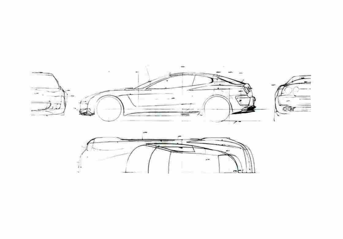 Blueprint Ferrari GG50 Concept Coupe 2005 A4 Photo Print