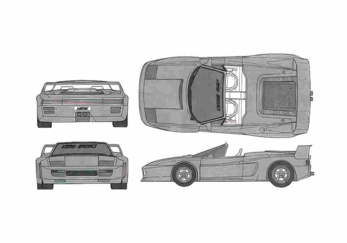 Blueprint Ferrari Koenig Specials Competition Spider Testarossa Roads A4 Photo Print
