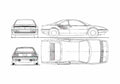 Blueprint Ferrari Mondial Quattrovalvole Coupe 1981 A4 Photo Print