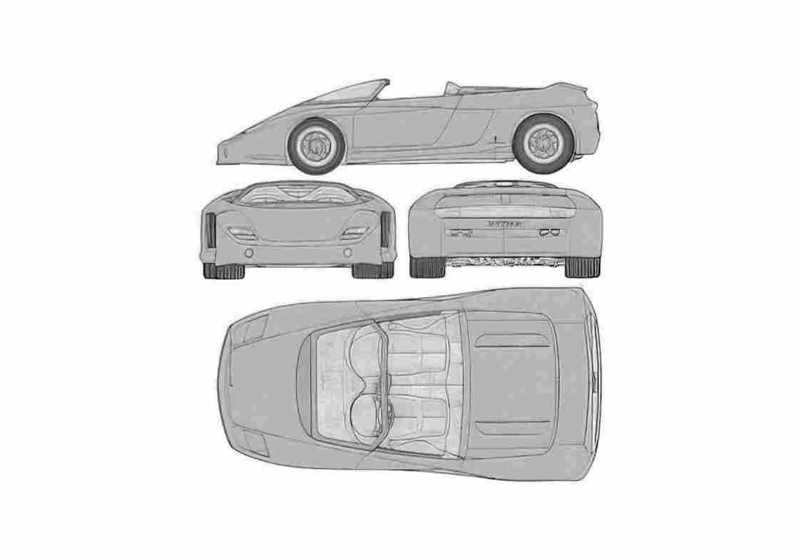 Blueprint Ferrari Mythos Cabriolet 1989 A4 Photo Print