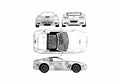 Blueprint Ferrari Superamerica Targa 2007 A4 Photo Print