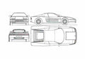 Blueprint Ferrari Testarossa Coupe 1989 A4 Photo Print