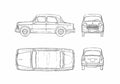 Blueprint Fiat 1100 103 D Sedan 1958 A4 Photo Print