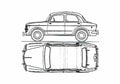 Blueprint Fiat 1100 103 Millecento Sedan 1959 A4 Photo Print