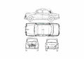 Blueprint Fiat 1100 103 Sedan 1954 A4 Photo Print